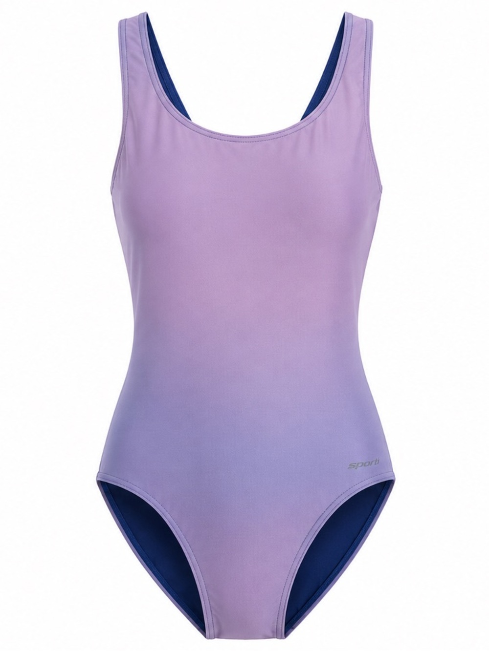 Sporti One Piece Swimsuit Lavender Blue Cross Back Size 36 medium Athletic Swim